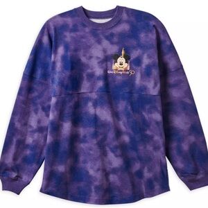 WALT DISNEY 50th Anniversary Puffy Logo Long Sleeve Tee Cinderella Castle Mickey